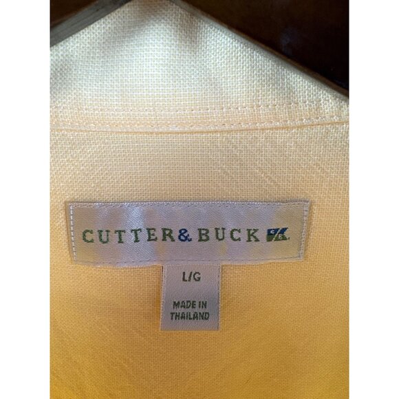 Men’s Vintage Cutter & Buck Large Butter Yellow Button Up Shirt - Picture 5 of 6
